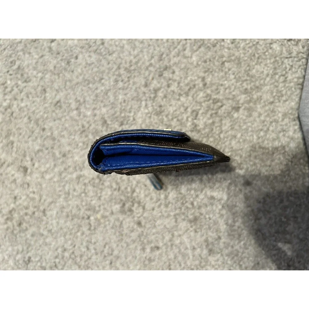 michael kors keychain wallet Blue‎ And Brown Logo Design Leather